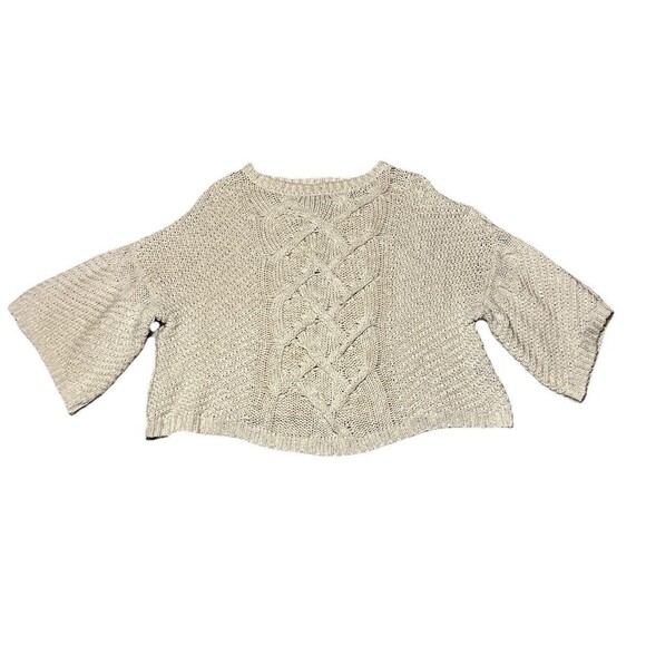 Moon River Cream Chunky Knit Dolman Flare Sleeve Relaxed Sweater Boho Women S‎ - Picture 3 of 11